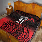 New Zealand Rugby Pacific Custom Quilt Whatumoana Maori Tribal Tattoo