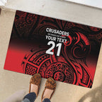 New Zealand Rugby Pacific Custom Rubber Doormat Whatumoana Maori Tribal Tattoo