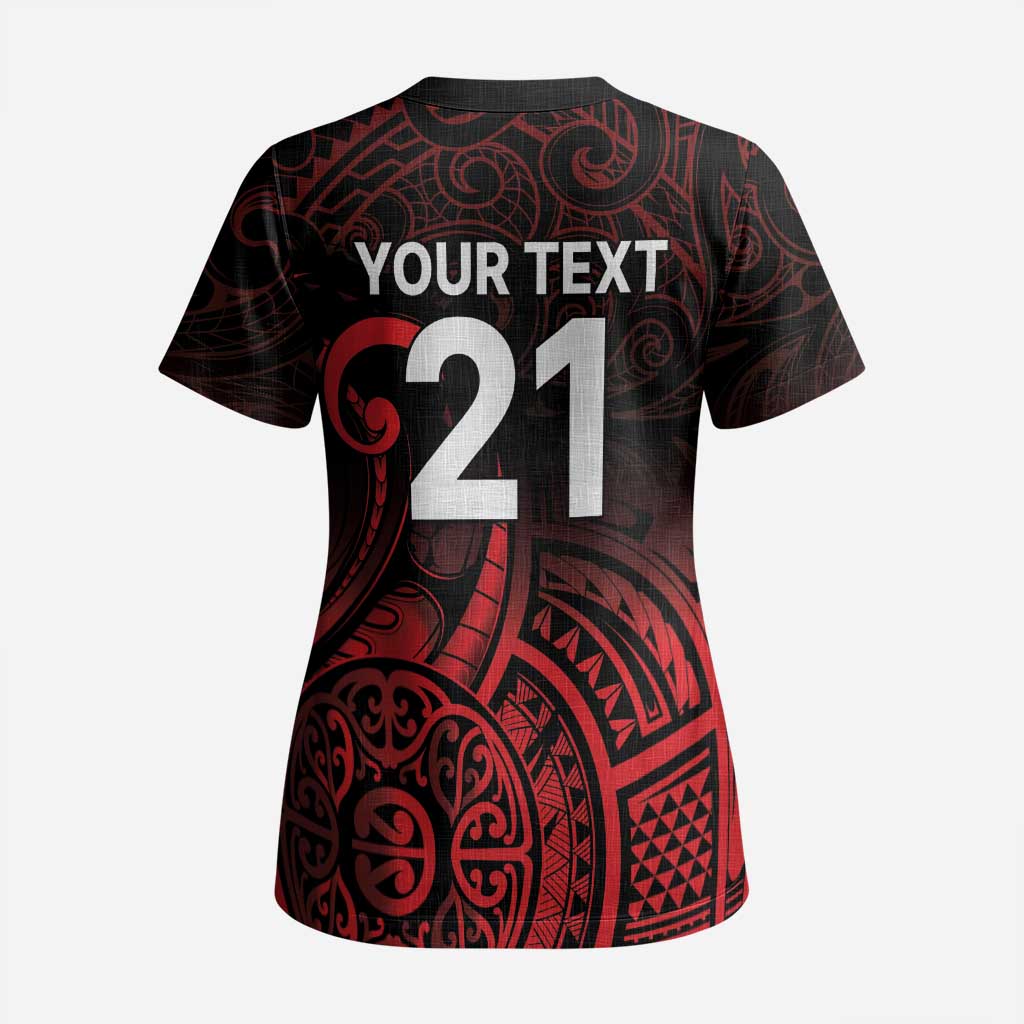 New Zealand Rugby Pacific Custom Scrub Top Whatumoana Maori Tribal Tattoo - Aussie Hoodie