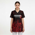 New Zealand Rugby Pacific Custom Scrub Top Whatumoana Maori Tribal Tattoo - Aussie Hoodie