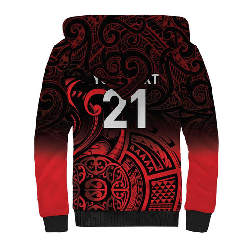 New Zealand Rugby Pacific Custom Sherpa Hoodie Whatumoana Maori Tribal Tattoo