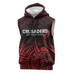 New Zealand Rugby Pacific Custom Sleeveless Hoodie Whatumoana Maori Tribal Tattoo - Aussie Hoodie