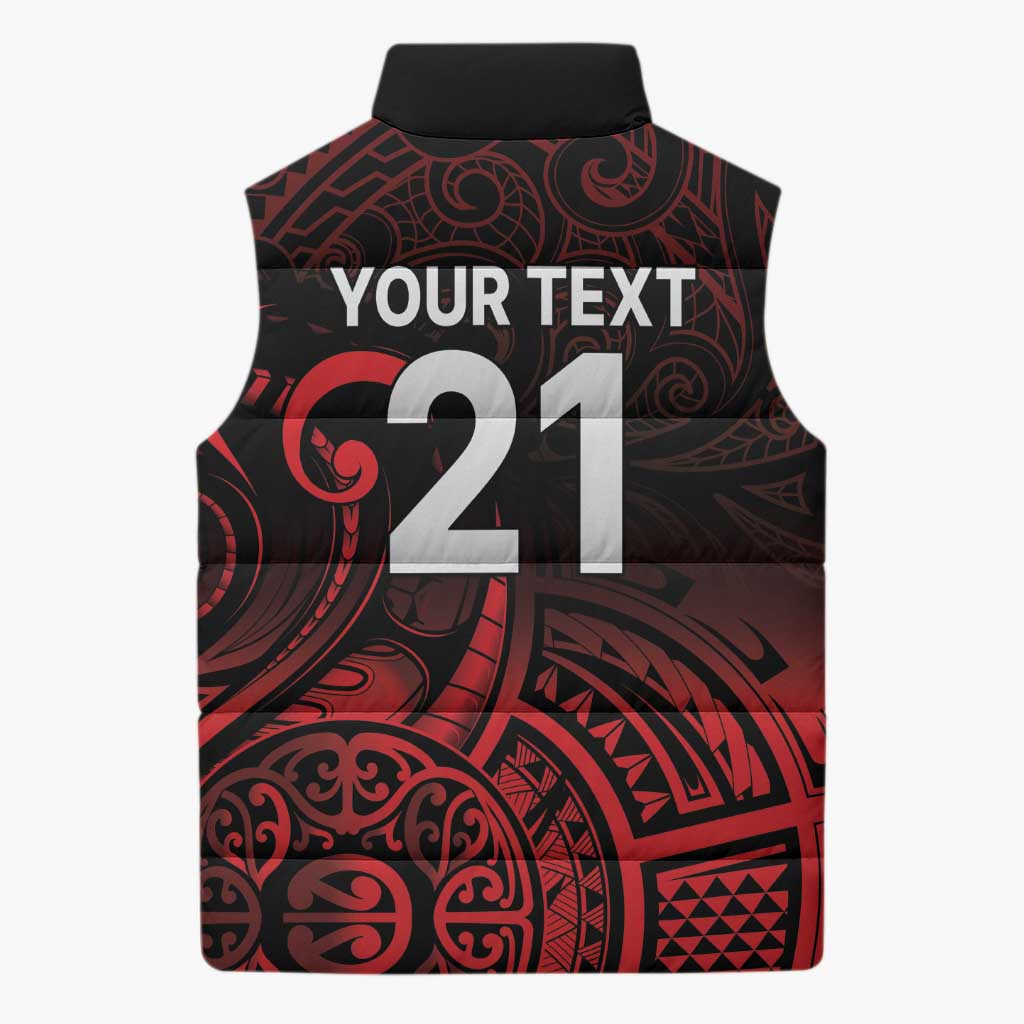New Zealand Rugby Pacific Custom Sleeveless Puffer Jacket Whatumoana Maori Tribal Tattoo - Aussie Hoodie