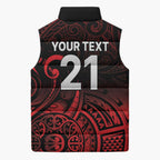 New Zealand Rugby Pacific Custom Sleeveless Puffer Jacket Whatumoana Maori Tribal Tattoo - Aussie Hoodie