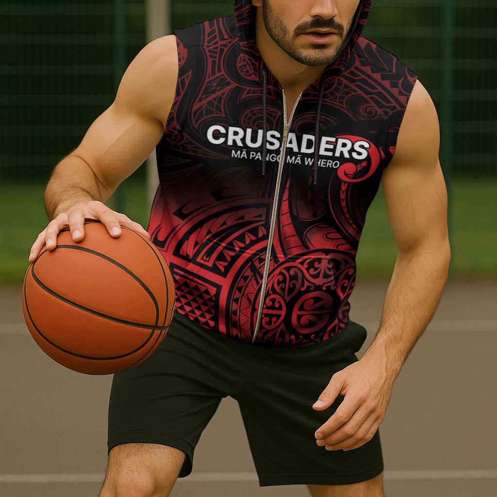 New Zealand Rugby Pacific Custom Sleeveless Zip Hoodie Whatumoana Maori Tribal Tattoo - Aussie Hoodie