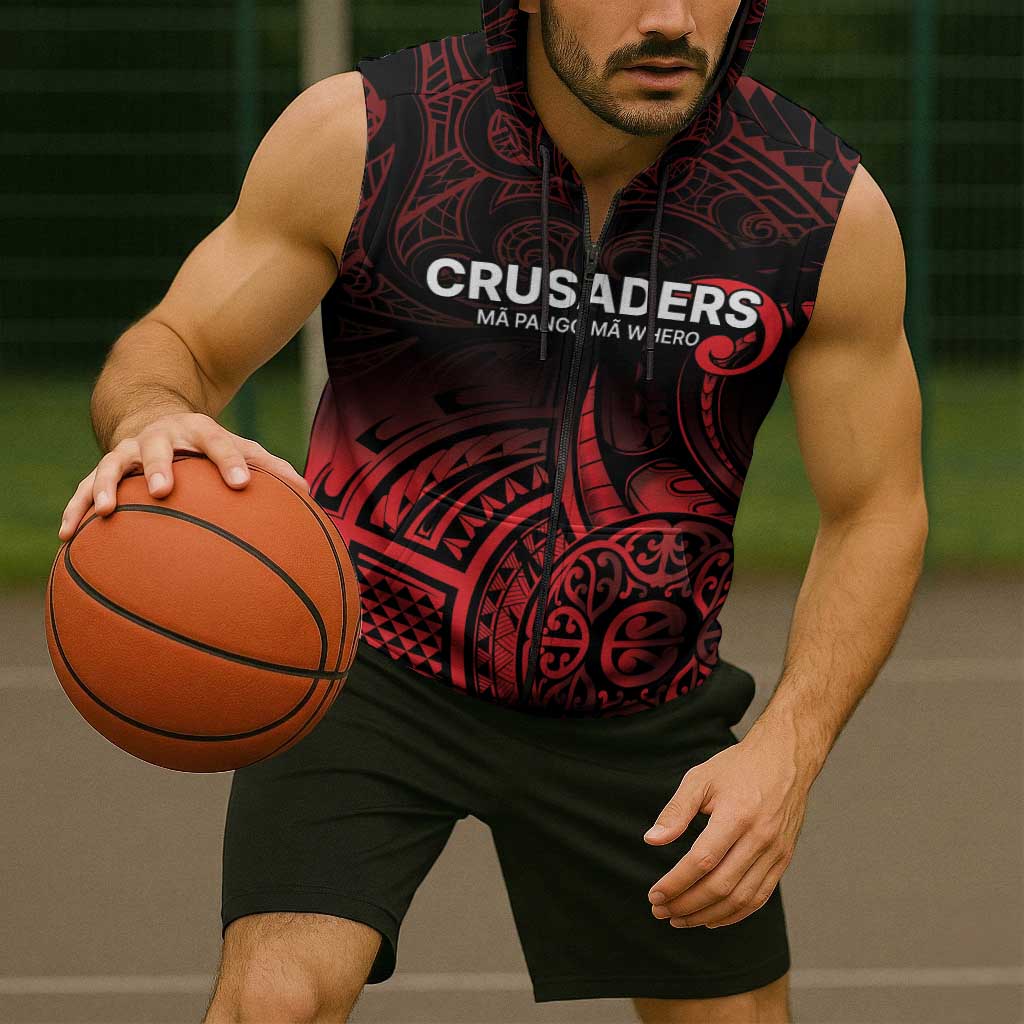 New Zealand Rugby Pacific Custom Sleeveless Zip Hoodie Whatumoana Maori Tribal Tattoo LT9