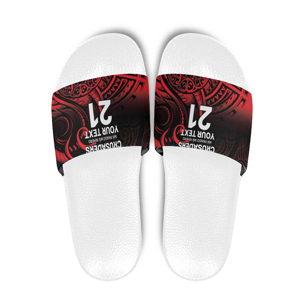 New Zealand Rugby Pacific Custom Slide Sandals Whatumoana Maori Tribal Tattoo - Aussie Hoodie