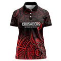 New Zealand Rugby Pacific Custom Women Polo Shirt Whatumoana Maori Tribal Tattoo