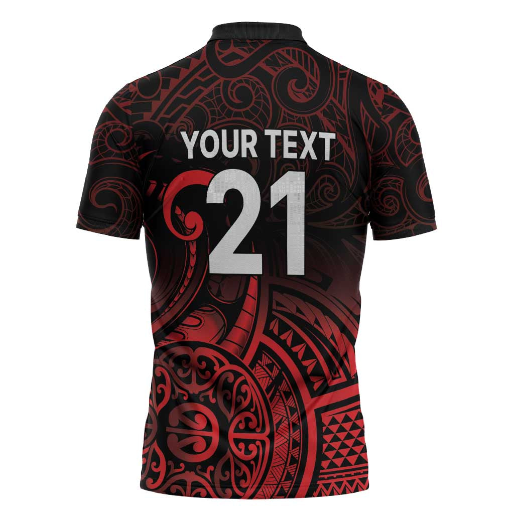 New Zealand Rugby Pacific Custom Zipper Polo Shirt Whatumoana Maori Tribal Tattoo - Aussie Hoodie