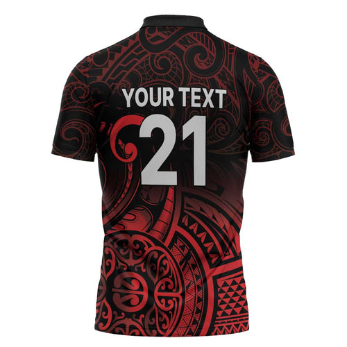 New Zealand Rugby Pacific Custom Zipper Polo Shirt Whatumoana Maori Tribal Tattoo - Aussie Hoodie