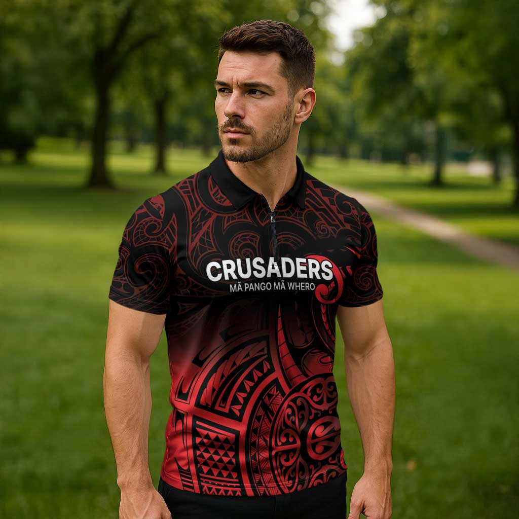 New Zealand Rugby Pacific Custom Zipper Polo Shirt Whatumoana Maori Tribal Tattoo - Aussie Hoodie