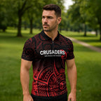 New Zealand Rugby Pacific Custom Zipper Polo Shirt Whatumoana Maori Tribal Tattoo - Aussie Hoodie