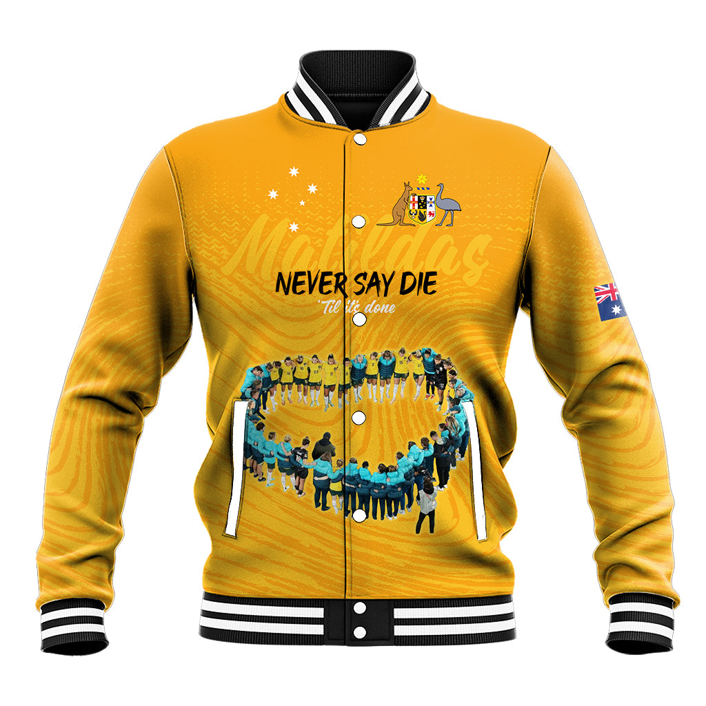matildas-til-its-done-custom-baseball-jacket-australia-womens-soccer-gold-style