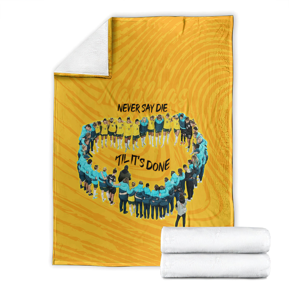 matildas-til-its-done-custom-blanket-australia-womens-soccer-gold-style