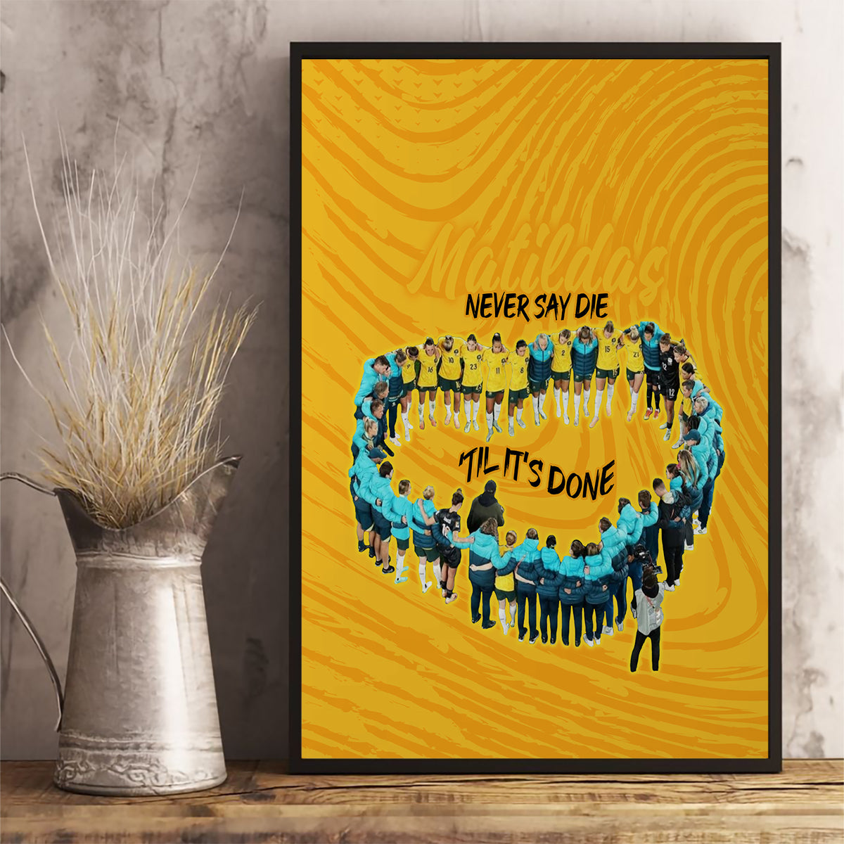 matildas-til-its-done-custom-canvas-wall-art-australia-womens-soccer-gold-style