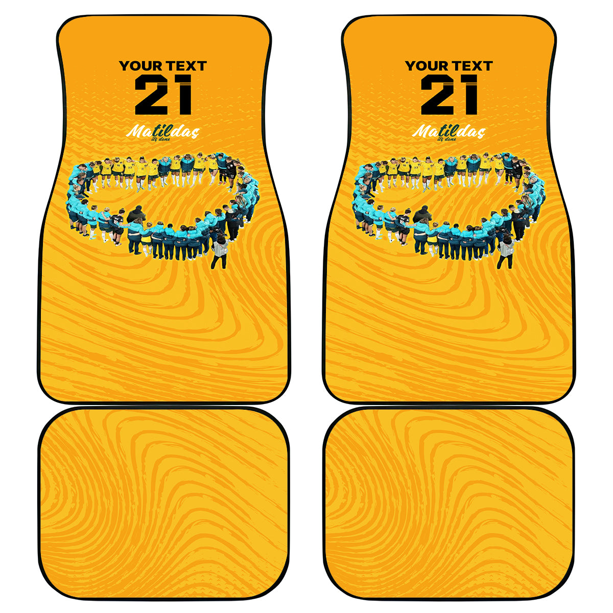 matildas-til-its-done-custom-car-mats-australia-womens-soccer-gold-style