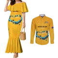 matildas-til-its-done-custom-couples-matching-mermaid-dress-and-long-sleeve-button-shirt-australia-womens-soccer-gold-style
