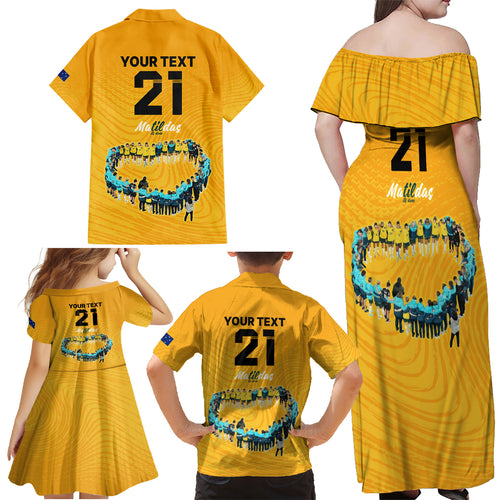 matildas-til-its-done-custom-family-matching-off-shoulder-maxi-dress-and-hawaiian-shirt-australia-womens-soccer-gold-style