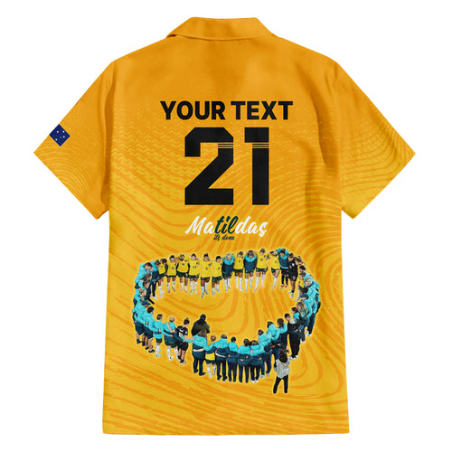 matildas-til-its-done-custom-family-matching-off-shoulder-short-dress-and-hawaiian-shirt-australia-womens-soccer-gold-style