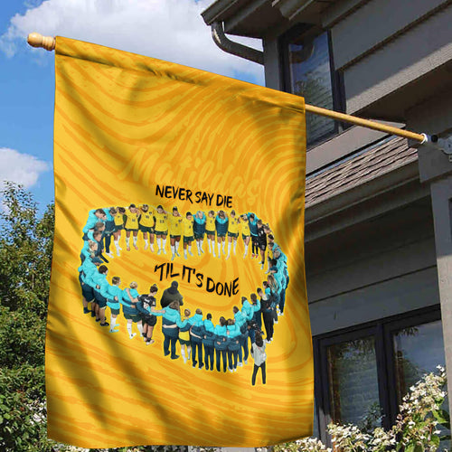 matildas-til-its-done-custom-garden-flag-australia-womens-soccer-gold-style
