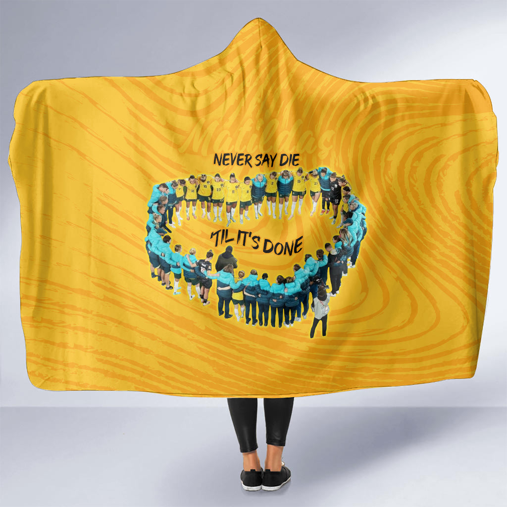 matildas-til-its-done-custom-hooded-blanket-australia-womens-soccer-gold-style