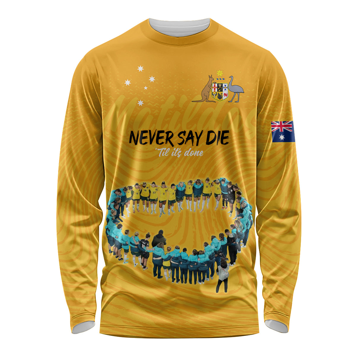 matildas-til-its-done-custom-long-sleeve-shirt-australia-womens-soccer-gold-style