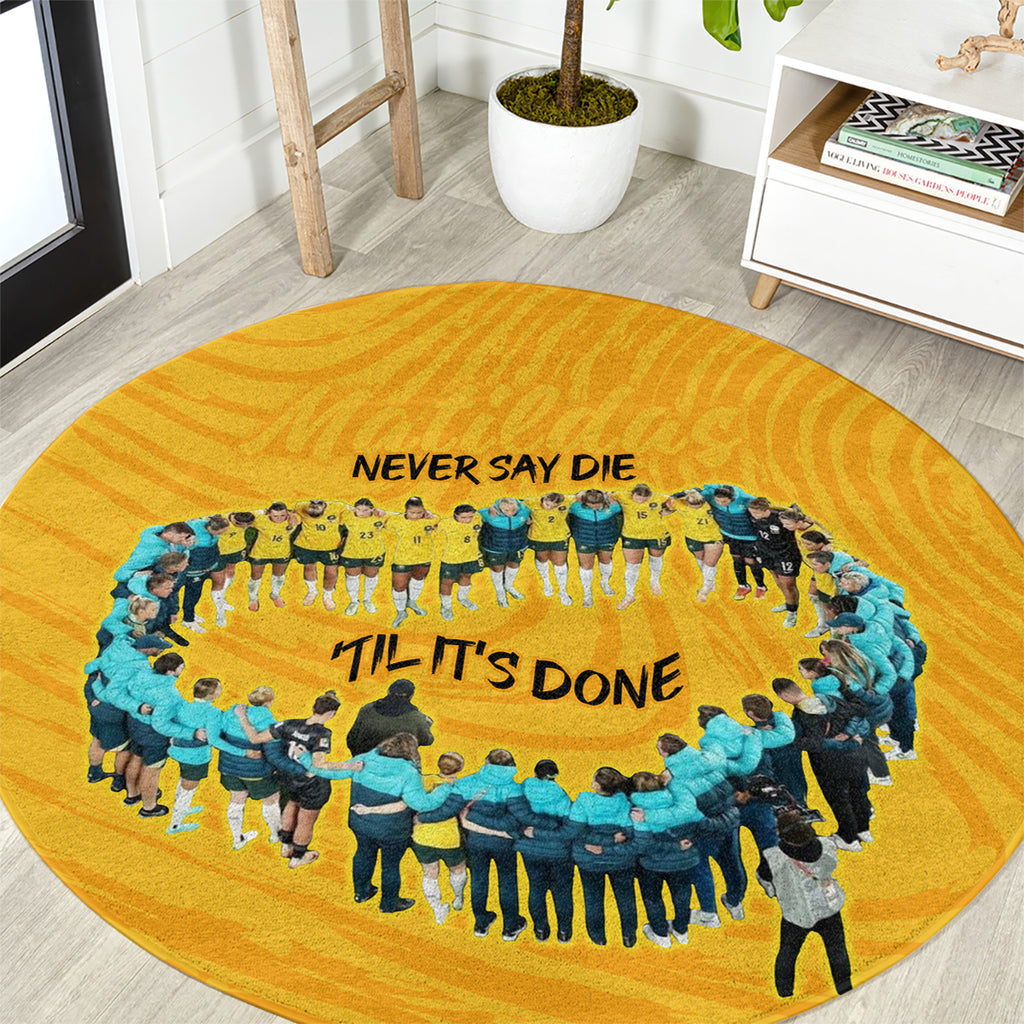 matildas-til-its-done-custom-round-carpet-australia-womens-soccer-gold-style