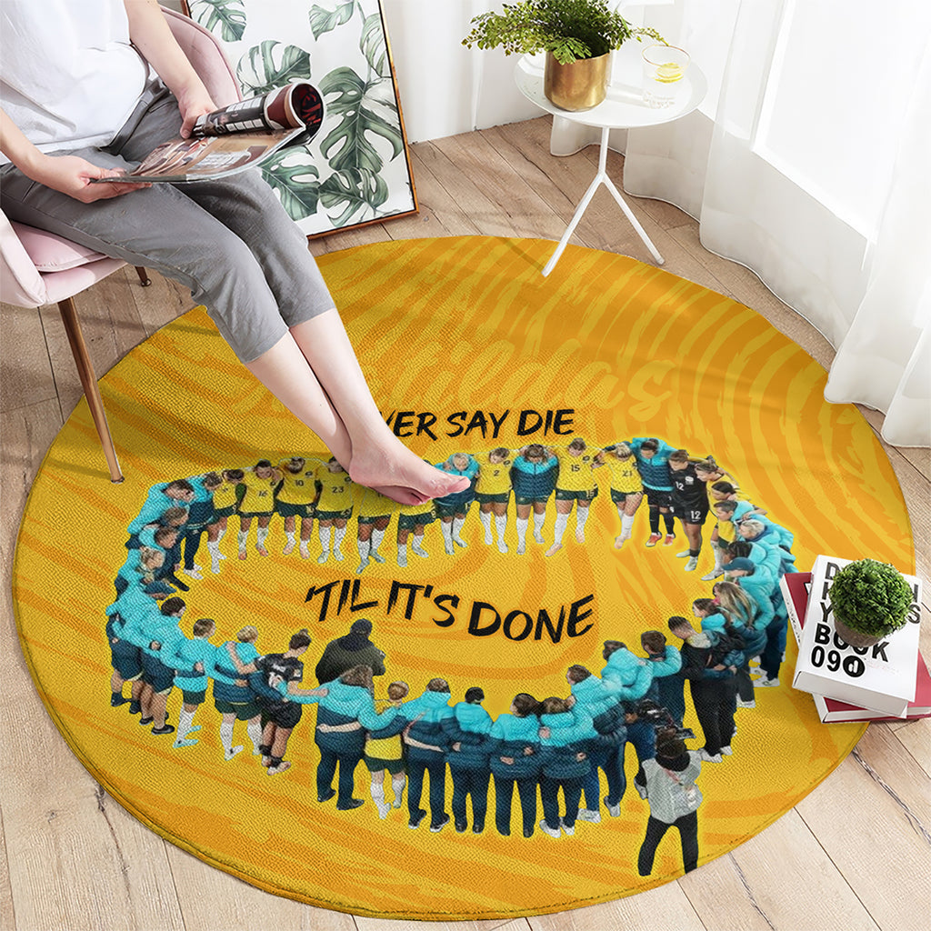 matildas-til-its-done-custom-round-carpet-australia-womens-soccer-gold-style