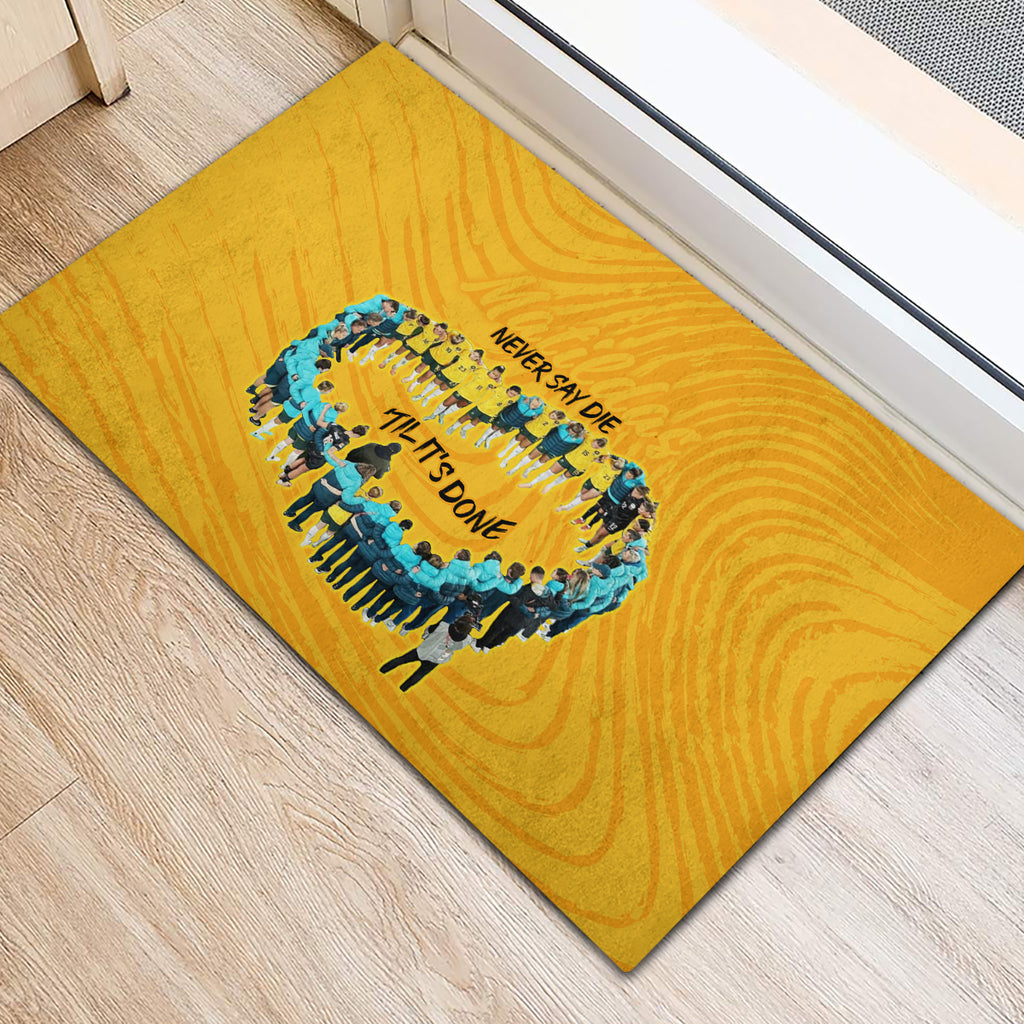 matildas-til-its-done-custom-rubber-doormat-australia-womens-soccer-gold-style