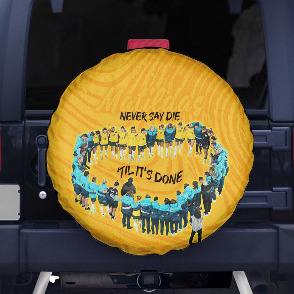 matildas-til-its-done-custom-spare-tire-cover-australia-womens-soccer-gold-style