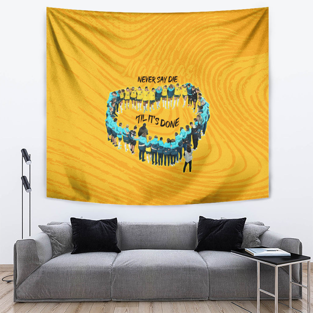 matildas-til-its-done-custom-tapestry-australia-womens-soccer-gold-style
