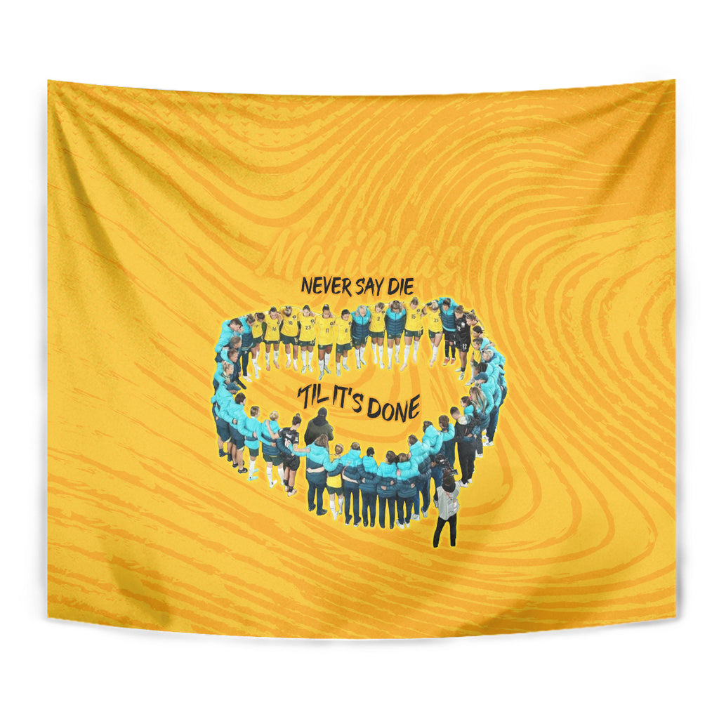 matildas-til-its-done-custom-tapestry-australia-womens-soccer-gold-style