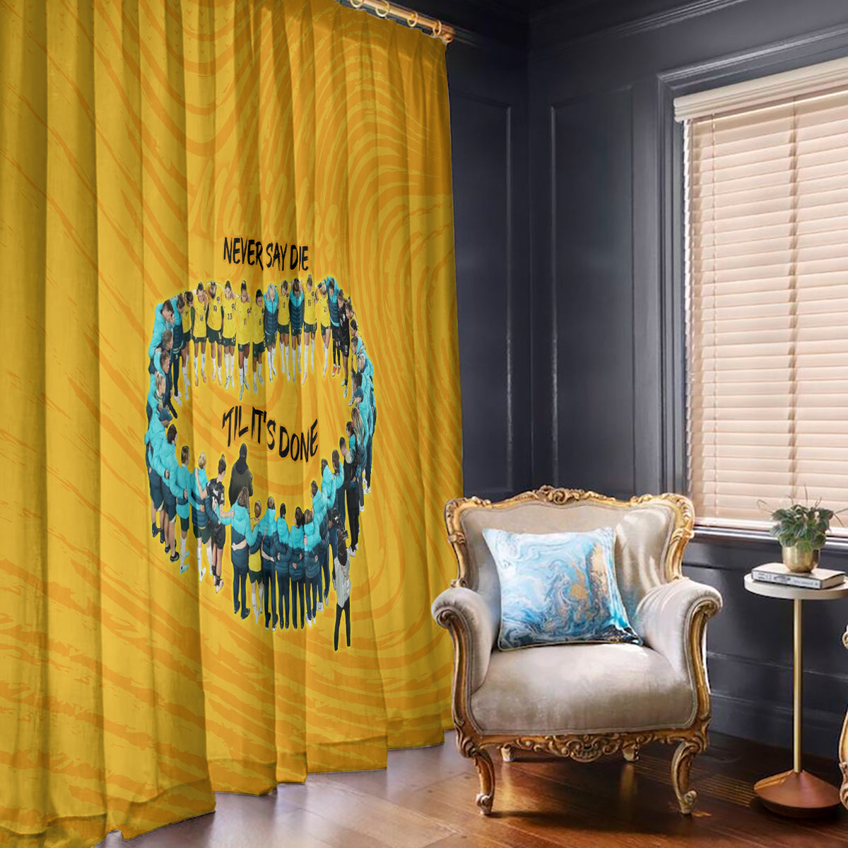matildas-til-its-done-custom-window-curtain-australia-womens-soccer-gold-style