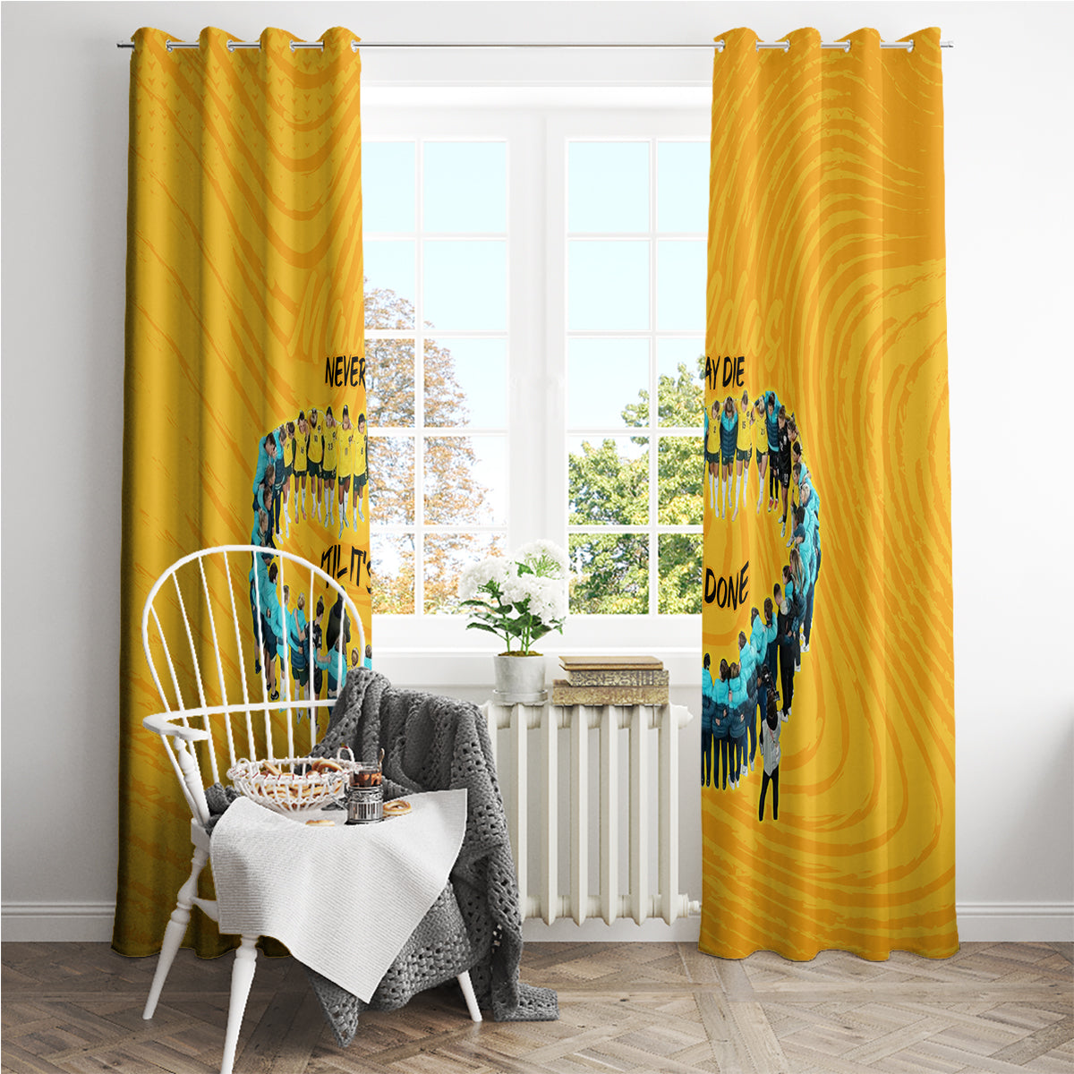 matildas-til-its-done-custom-window-curtain-australia-womens-soccer-gold-style