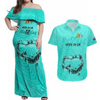 matildas-til-its-done-custom-couples-matching-off-shoulder-maxi-dress-and-hawaiian-shirt-australia-womens-soccer-turquoise-style