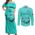 matildas-til-its-done-custom-couples-matching-off-shoulder-maxi-dress-and-long-sleeve-button-shirt-australia-womens-soccer-turquoise-style