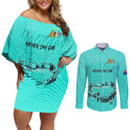 matildas-til-its-done-custom-couples-matching-off-shoulder-short-dress-and-long-sleeve-button-shirt-australia-womens-soccer-turquoise-style