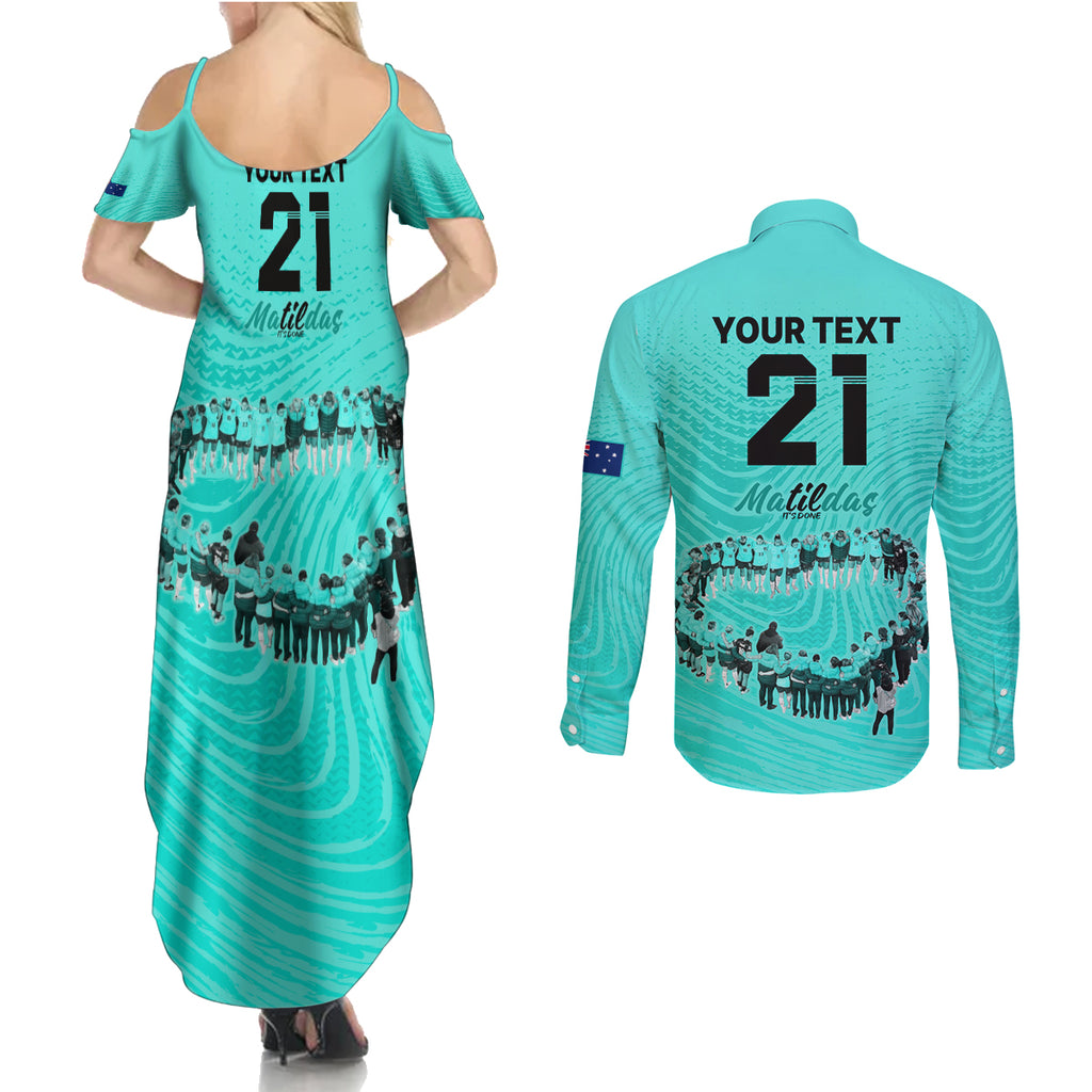 matildas-til-its-done-custom-couples-matching-summer-maxi-dress-and-long-sleeve-button-shirt-australia-womens-soccer-turquoise-style