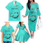 matildas-til-its-done-custom-family-matching-off-shoulder-long-sleeve-dress-and-hawaiian-shirt-australia-womens-soccer-turquoise-style