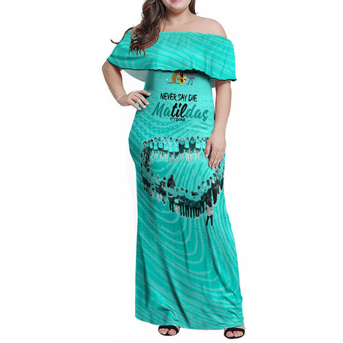 matildas-til-its-done-custom-family-matching-off-shoulder-maxi-dress-and-hawaiian-shirt-australia-womens-soccer-turquoise-style