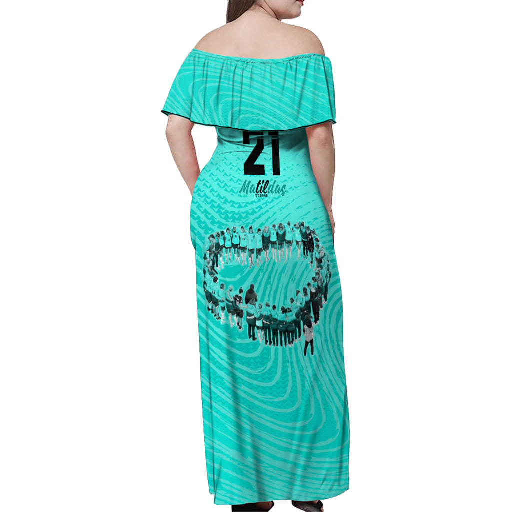 matildas-til-its-done-custom-family-matching-off-shoulder-maxi-dress-and-hawaiian-shirt-australia-womens-soccer-turquoise-style