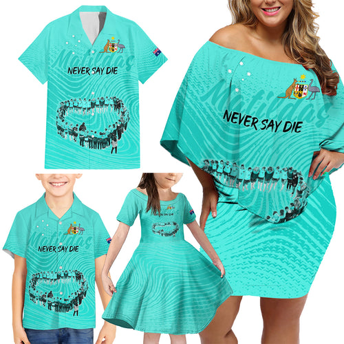 matildas-til-its-done-custom-family-matching-off-shoulder-short-dress-and-hawaiian-shirt-australia-womens-soccer-turquoise-style