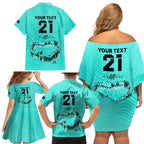 matildas-til-its-done-custom-family-matching-off-shoulder-short-dress-and-hawaiian-shirt-australia-womens-soccer-turquoise-style