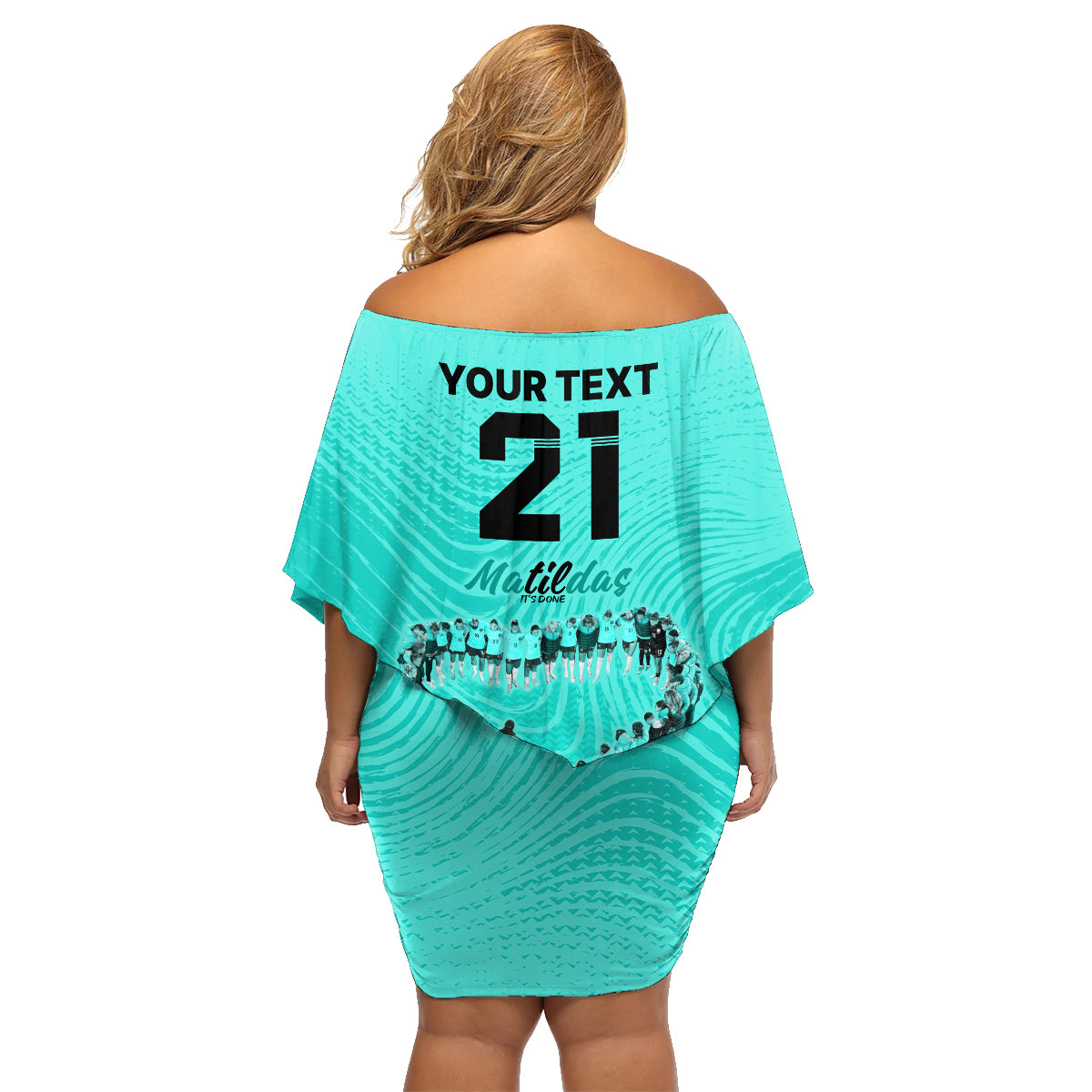 matildas-til-its-done-custom-family-matching-off-shoulder-short-dress-and-hawaiian-shirt-australia-womens-soccer-turquoise-style