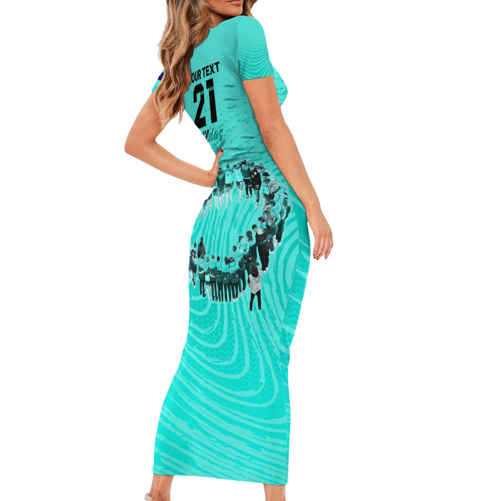 matildas-til-its-done-custom-family-matching-short-sleeve-bodycon-dress-and-hawaiian-shirt-australia-womens-soccer-turquoise-style