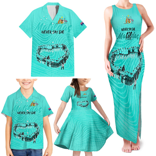 matildas-til-its-done-custom-family-matching-tank-maxi-dress-and-hawaiian-shirt-australia-womens-soccer-turquoise-style