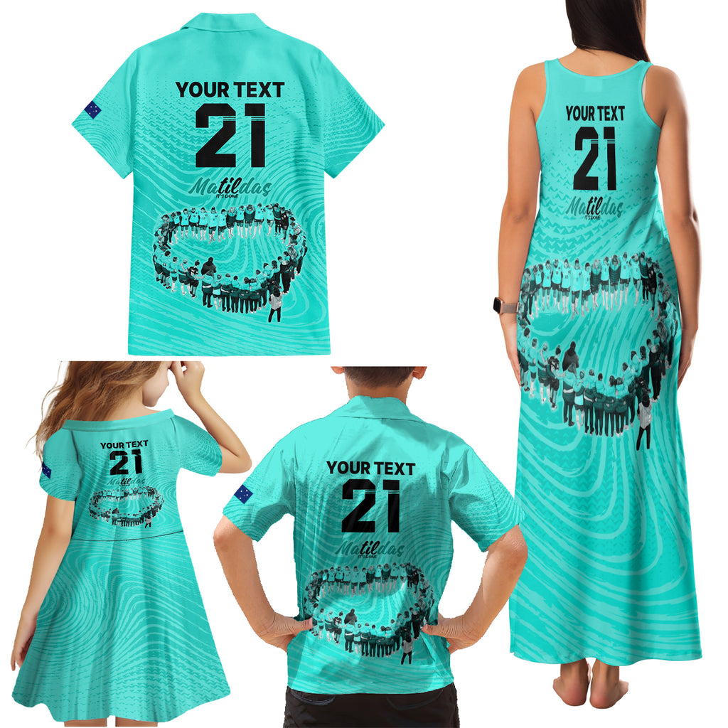 matildas-til-its-done-custom-family-matching-tank-maxi-dress-and-hawaiian-shirt-australia-womens-soccer-turquoise-style
