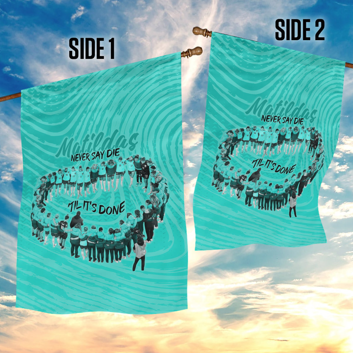 matildas-til-its-done-custom-garden-flag-australia-womens-soccer-turquoise-style