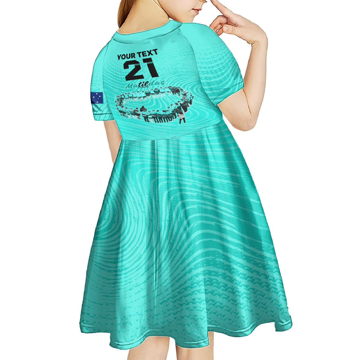 matildas-til-its-done-custom-kid-short-sleeve-dress-australia-womens-soccer-turquoise-style