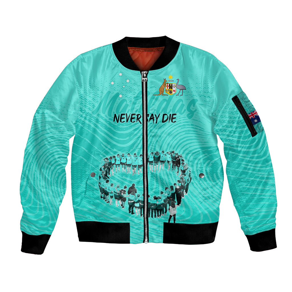 matildas-til-its-done-custom-sleeve-zip-bomber-jacket-australia-womens-soccer-turquoise-style